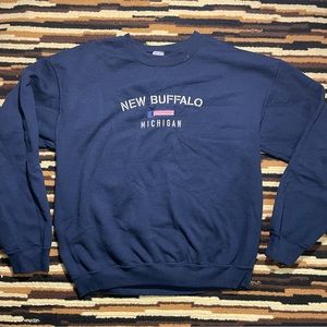 Dark Blue “New Buffalo Michigan” Crewneck